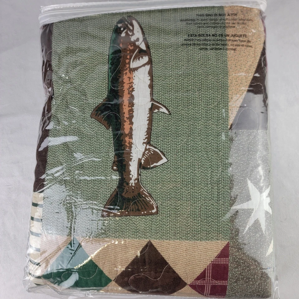 Greenland Home Fashions Moose Lodge Quilt Blanket Full/Queen Bedding 86x86 NEW - Image 2 of 4