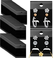 Black Velvet Plastic Display Cards 100 PCS Earring Card Holder Hanging 