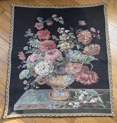 Vintage Corona Neiman Marcus FloralTapestry Wall Hanging 30 Lx26 W Original Tags