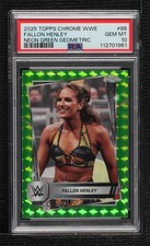2025 Chrome WWE Neon Green Geometric Refractor 52/75 Fallon Henley PSA 10 3hd