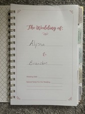 Wedding Planner Book Organizer Purple White Floral Hardcover with 5 Tabs