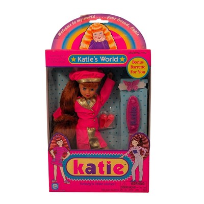 1998 Katies World Kelsey's Little Sister Doll Neon Pink Outfit Bonus Barrette