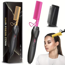 Color Hot Comb Hair Straightener Heat Pressing Combs - Ceramic Electric Hair Str