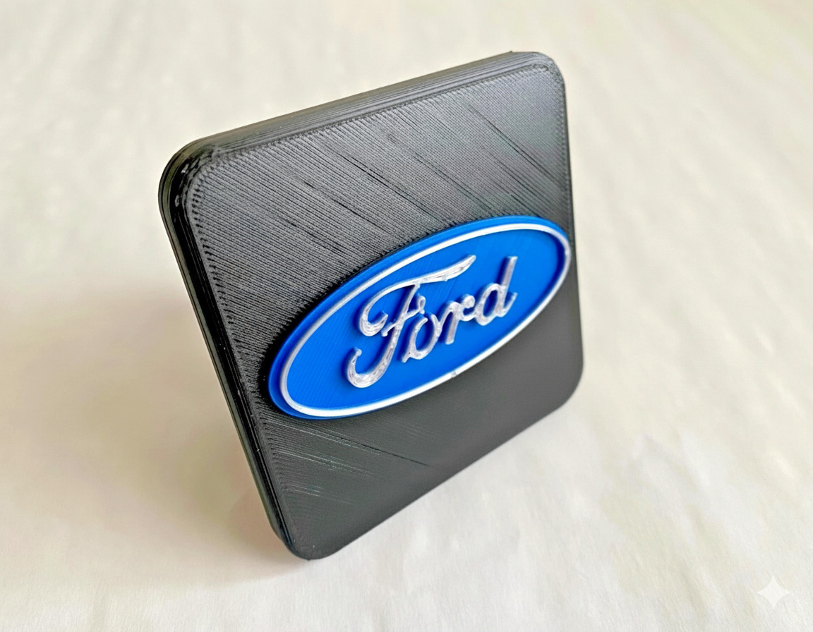 Ford Tow Hitch Cover/Plug/Cap for 2" & 1.25" Receivers - Blue/Silver/Black
