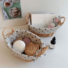 Handwoven Rattan Storage Baskets Decorative Clutter Organizer  Bathroom