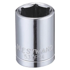 WESTWARD 53YP94 Socket, Steel, Chrome, 11 mm 53YP94