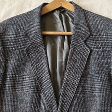 VTG Christian Dior Monsieur Blazer Jacket Mens 40R 100 Silk Plaid Check