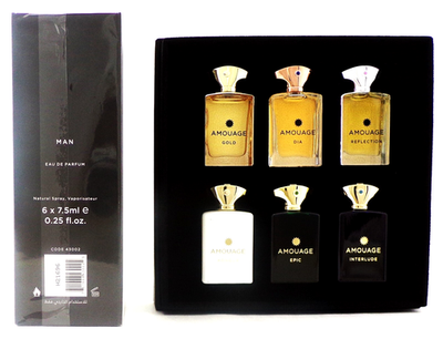 Amouage MEN'S COLLECTION 6 x 0.25 oz.EDP Miniature Set for Men NEW