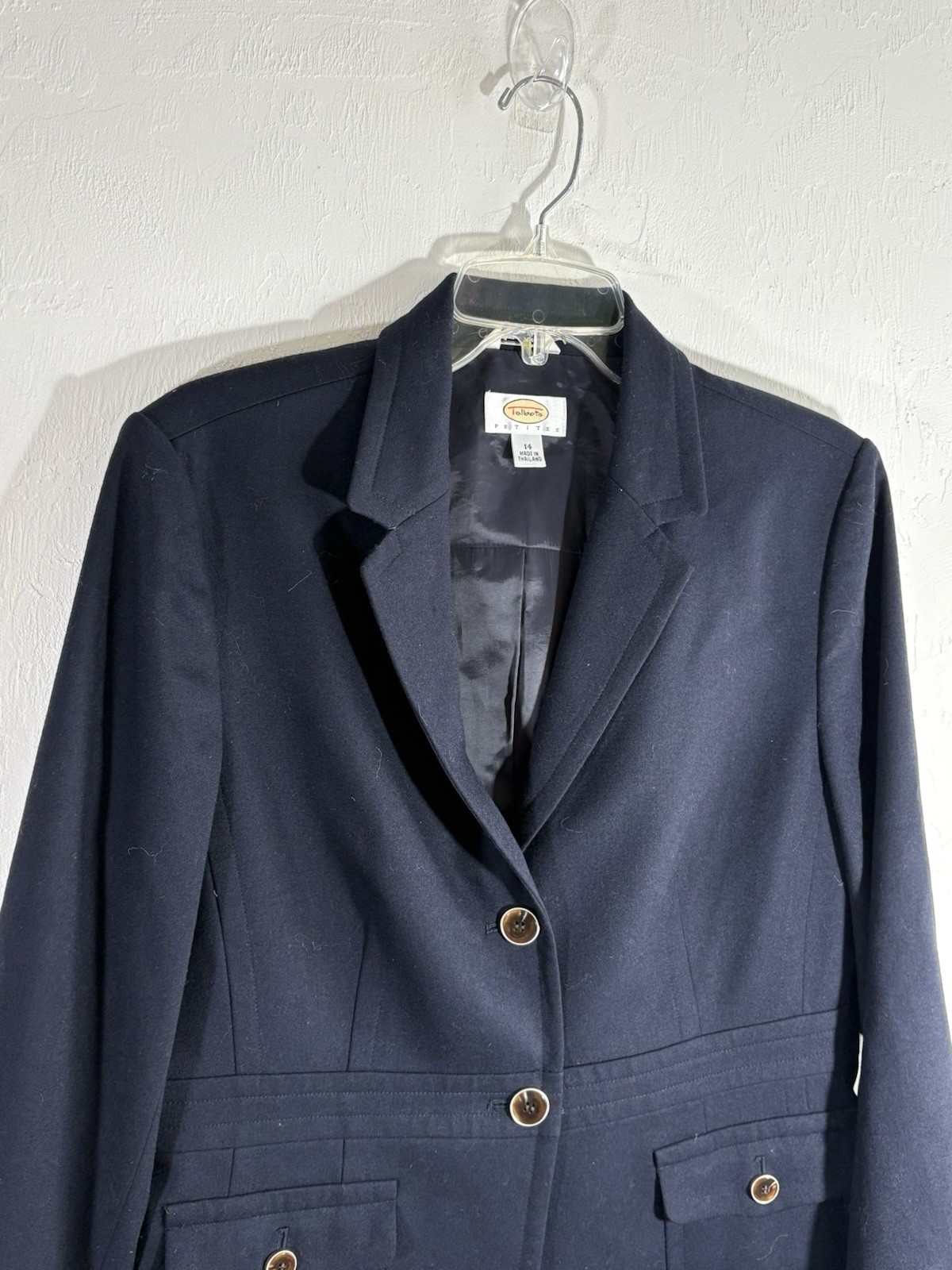 Talbots Black 2 Button Double Front Pockets Wool … - image 6