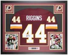 John Riggins Autographed and Framed Maroon Redskins Jersey Auto Beckett COA