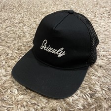 Grizzly Griptape Skate Script Logo Trucker Hat Snap Back Black Mesh Baseball Cap
