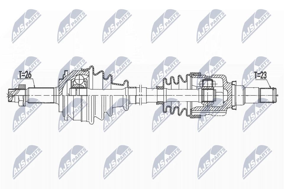 NTY Drive Shaft NPW-TY-163 For Toyota Front Left Reinforced 655 mm