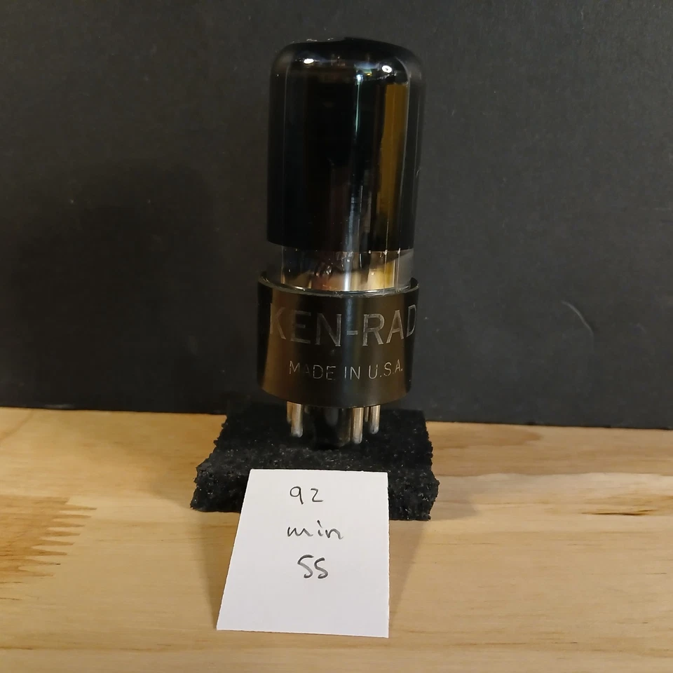 Tubo de audio KEN-RAD 6V6 GT - probado FUERTE 92 min 55 - vidrio negro 6V6GT Foto 2 de 3