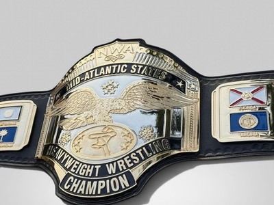 NWA MID_ATLANTIC STATES Champion Belt Real Leather,Adult Size,2MM Thickness .!!!