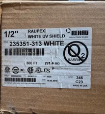 Rehau 235351-313, 1/2" x 300' white UV shield