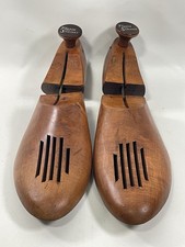Vintage French Shriner Maple Shoe Trees Size 10 Vented Wood Solid Toe Pair