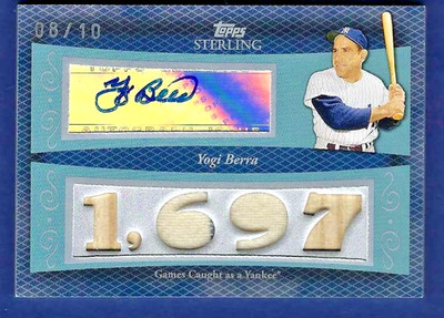 2008 Topps Sterling Yogi Berra Autograph & Game Used Relics 8/10 - Uniform #