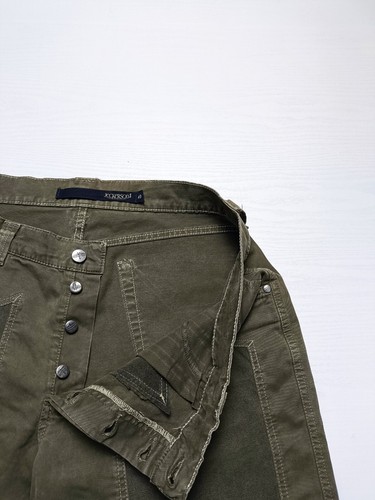 JECKERSON Jeans Uomo Toppe Alcantara Verdi Militare Cachi Taglia 40 / 54 ITA - Zdjęcie 6 z 13