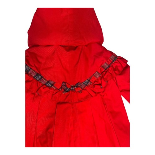 Rothschild 90s Vintage Girl’s Red Plaid Pleated Hooded Coat Sz 2T - Picture 6 of 11