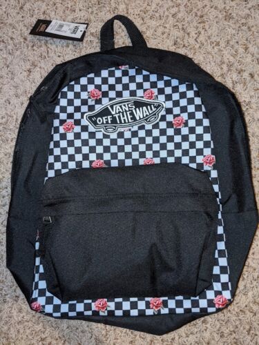 Body dispersion feasible VANS Realm Rose Checkerboard Backpack Chex Black/White Laptop Bag NEW RARE  | eBay