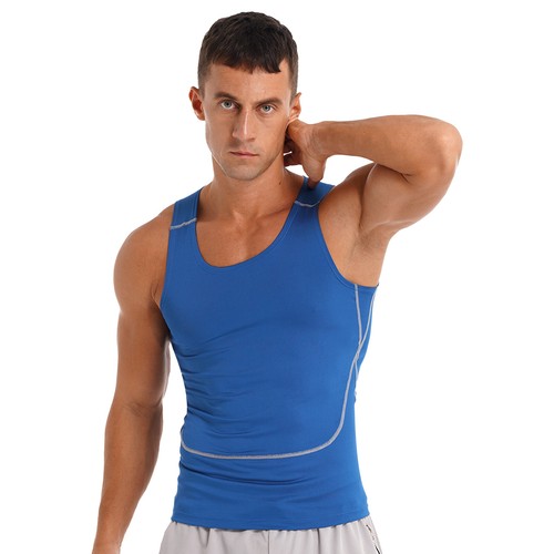 Mens Compression Vest Tank Tops Quick Dry Running Sports Sleeveless T-Shirts - Picture 19 of 37