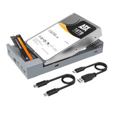 Dual Bay Enclosure for M.2 NVMe and 2.5 3.5 Inch SATA SSD/HDD with Offline Cl...