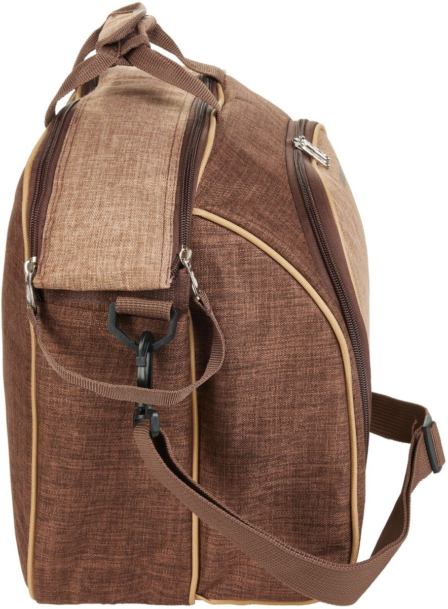 casa.pro] Panier de pique-nique pour 4 personnes Incl. vaisselle, couverts, sac isotherme et verres - blanc/ bleu - Maison