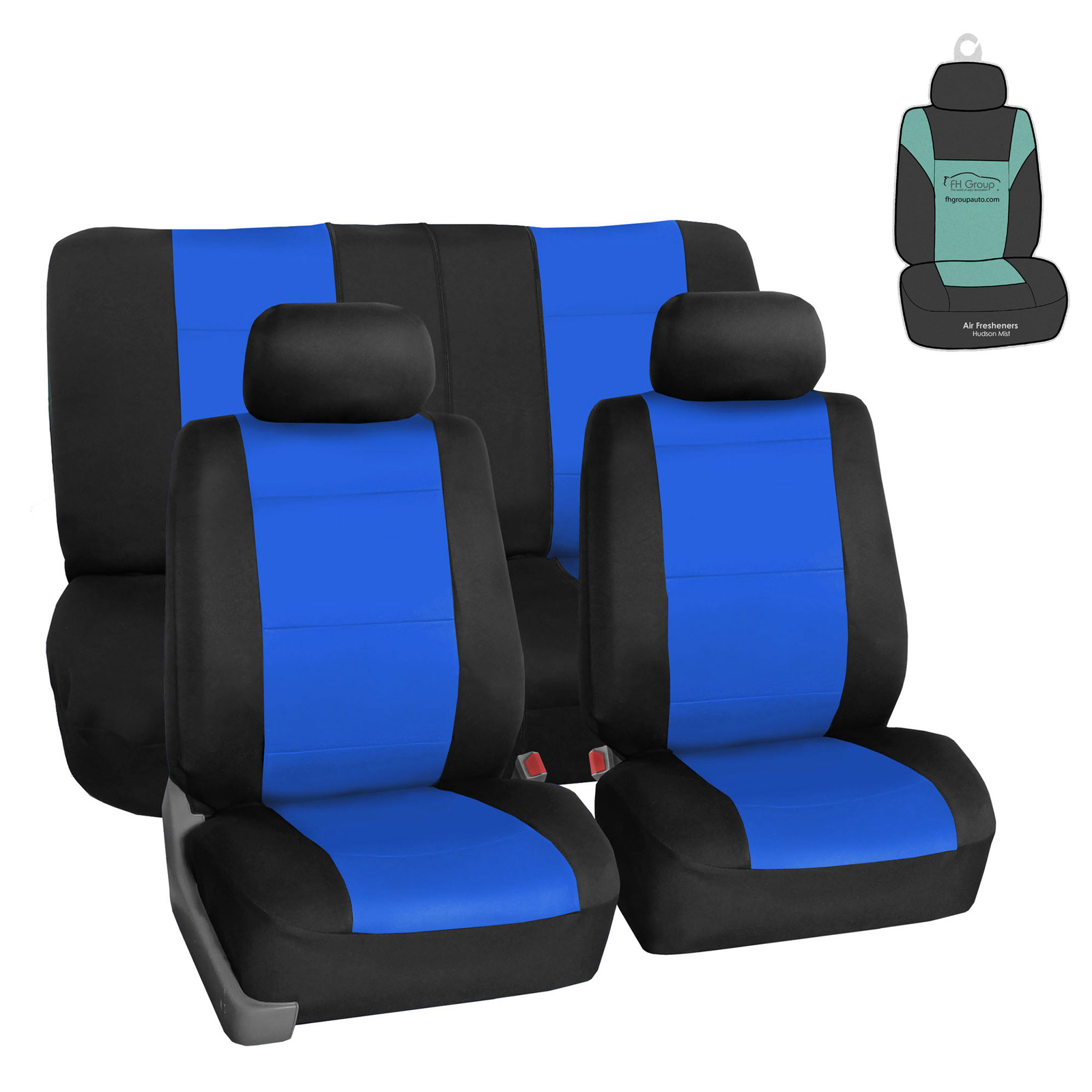 Car Seat Covers Neoprene Full Set for Auto Car SUV Blue w/ Free Freshener