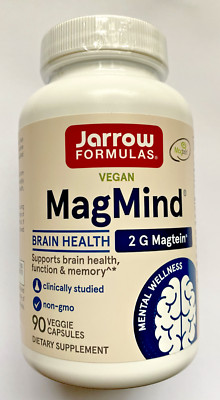 JARROW Vegan MagMind, Brain Health, Memory, L-Threonate 2g Magtein 90 Caps