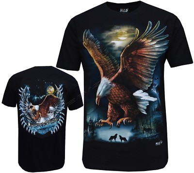 Adler T-Shirt Amerikanischer Weißkopfseeadler Greifvogel in den Bergen Wölfe von Wild