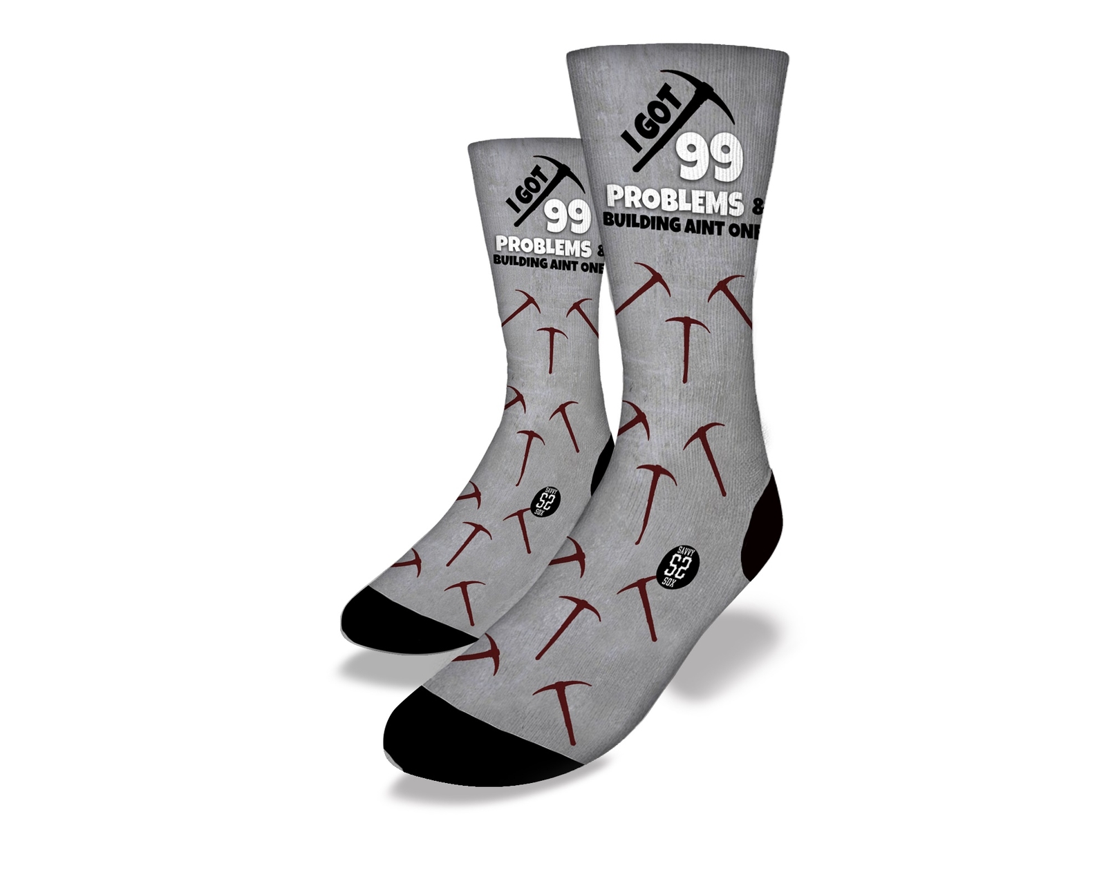 Носки Battle Royale 99 Problems, серые, Один размер (7-13)