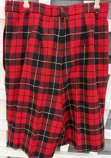 Vintage Pendleton Women Red Wallace Tartan Plaid Wool Walking Shorts Size 6