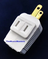 2 Prong 3 Outlet Triple AC Wall Plug Power Tap Splitter 3-Way Electric Adapter