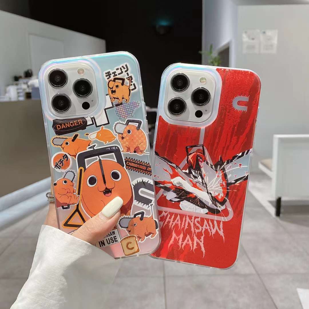 Cartoon Anime Chainsaw Man Phone Case for iPhone 15 14 13 11 12 Pro Max  Mini 7 8 Plus SE XS X XR Couple Cover For iPhone 11 Case