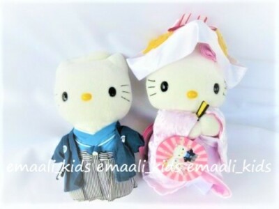 RARE!! HELLO KITTY & DEAR DANIEL PLUSH DOLLS JAPANESE WEDDING 2000 MCDONALD'S 
