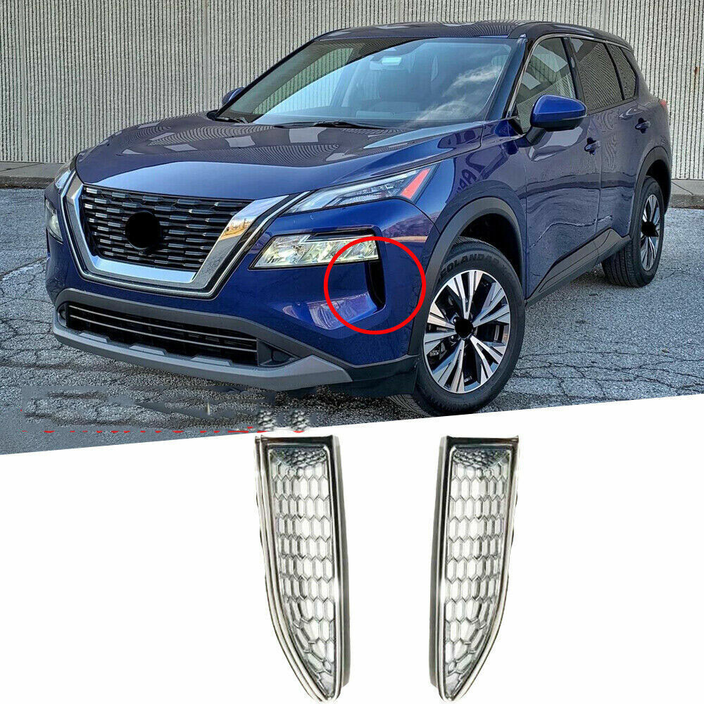 For Nissan-Rogue 2021-2023 Chrome Front Headlight Decor Cover Trim Accessories