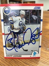 1990-91 SCORE #233 GRANT LEDYARD SIGNED AUTOGRAPHED CARD