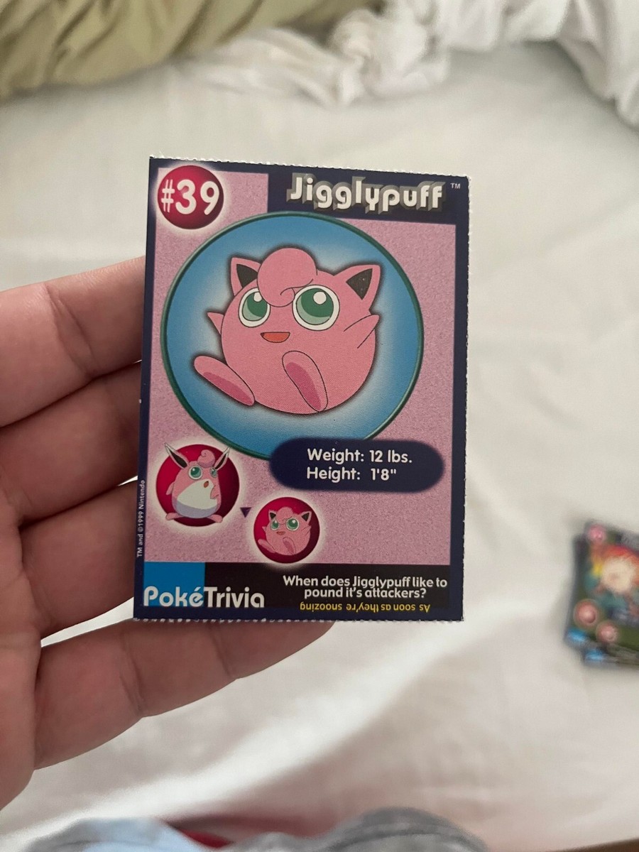 1999 jigglypuff pokemon card value Jigglypuff 1999 Original 151 Pokemon Burger King PokeTrivia Trading Card  #39