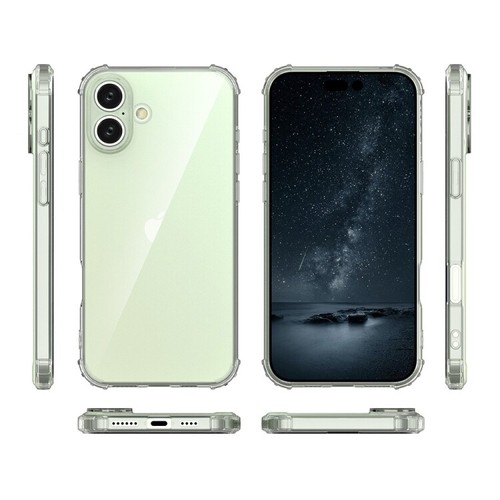 For Apple iPhone 16 Pro Case Four Corner Air Cushion Clear Soft Cover + Screen - Picture 6 of 10