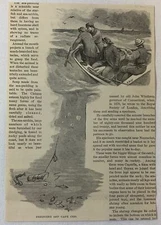 1888 magazine engraving~  DREDGING OFF CAPE COD Massachusetts