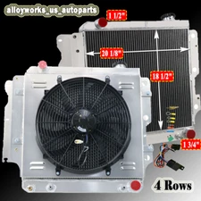 Fit 1987-2006 Jeep Wrangler TJ YJ Chevy V8 Swap 4 Row Radiator Shroud Fan Relay