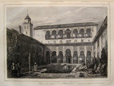 FUENTE ALHAMBRA MIRTENHOF, PATIO DE LOS ARRAYANES GRANADA 1840 ESPAÑA ESPAÑA
