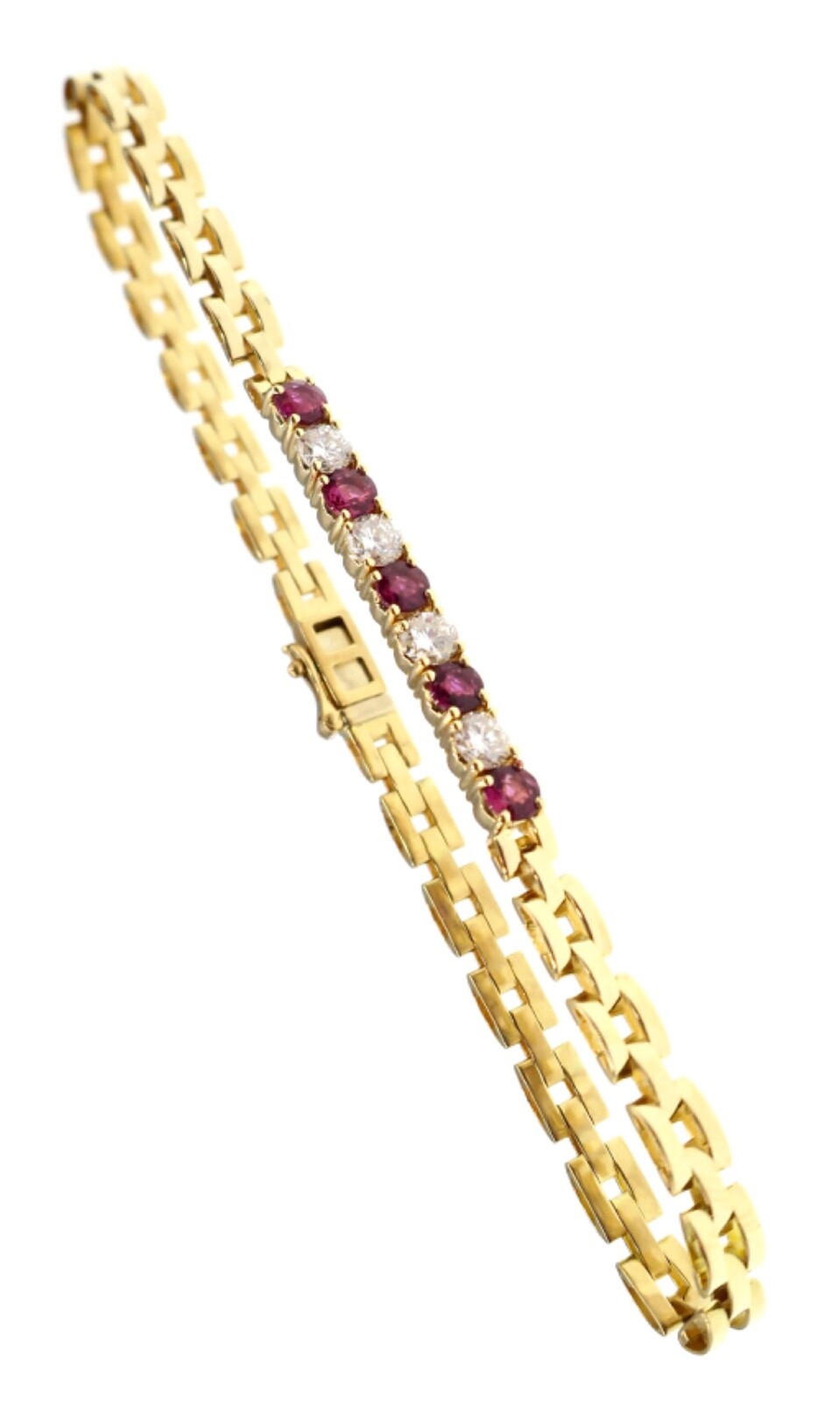 Classic 18k Solid Yellow Gold Natural Ruby and Di… - image 2