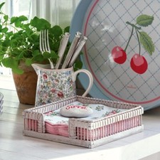 Serviettenhalter Serviettenspender offwhite Vintage Landhaus Shabby GreenGate