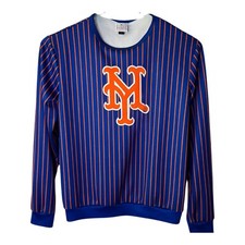 Genuine Merchandise New York Mets Long Sleeve Crew Neck Large 100 Polyester
