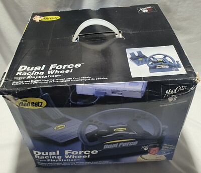 MAD CATZ DUAL FORCE RACING WHEEL AND PEDALS for Playstation 1 NEW