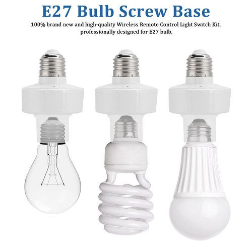 Wireless Remote Control E27 Lamp Holder Light Bulb Cap Socket Switch Screw Kit - Picture 3 of 9