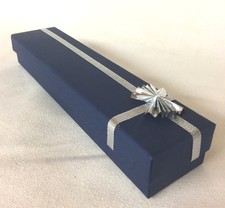 5 x Bracelet Presentation Boxes Jewellery Display Navy/Silver