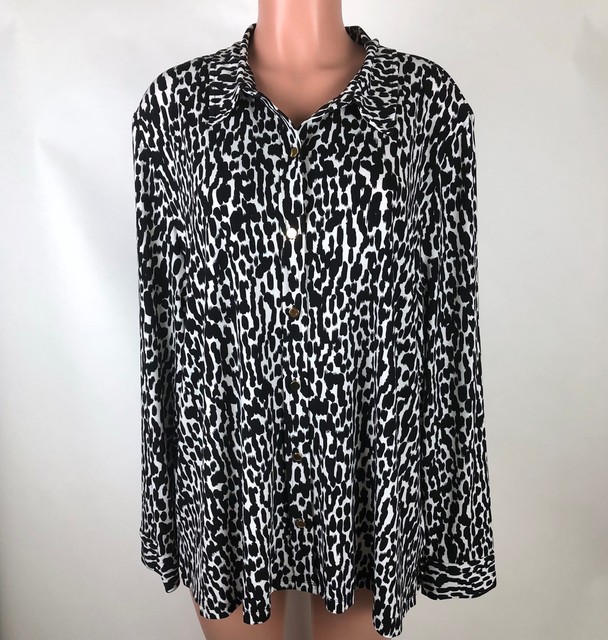 calvin klein black and white blouse