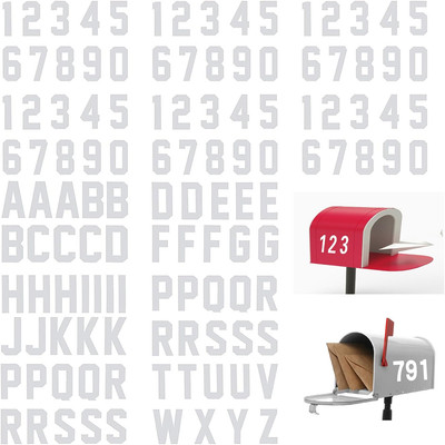 120 PCS Reflective Mailbox Number and Letters Stickers, 3 Inches Self Adhesive C